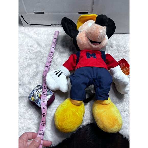 Mickey Mouse Disney Store Plush Toy 18" Tall In School Outfit With Yellow Hat & - Picture 4 of 6
